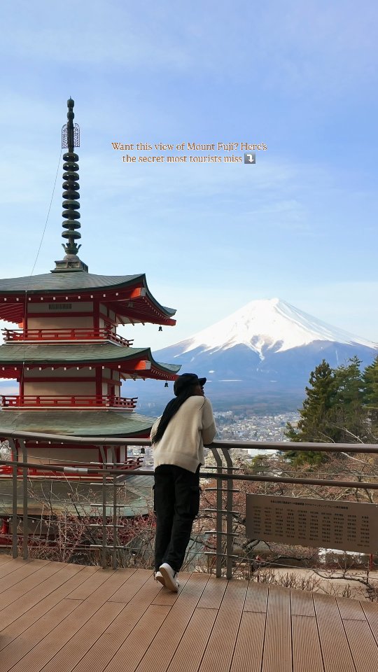 There's no doubt that seeing Mt. Fuji is a trip highlight for visitors to Japan. But I can't count the number of times I've read about people making the trip down, only to find the mountain hidden in the clouds. 😟

So let me tell you the not-so-hidden secret to *almost* guaranteeing a CLEAR view of Mount Fuji.

1. Timing matters ⏰️
The best times to see Mount Fuji: Winter ❄️, Spring 🌸, Autumn 🍂 AND best time of day? Early morning and late afternoon.

Mount Fuji often shows itself in the summer as well (don't be discouraged) - with a bit of planning and luck, you can also get a great view of this stunning mountain..

2. Ditch the day trip 🏃🏽‍♀️
If you want to increase your chances of seeing Mount Fuji, consider staying at least one night in the area. This way, you can have clear sunrise and sunset views

That's it really! Not so difficult right? Let me know if you want to a list of some of the best places to view Mount Fuji too!