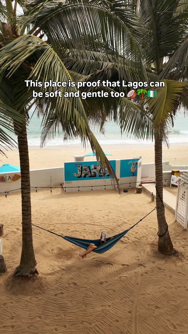 Not every Lagos trip is loud or party-centric. Some are for quiet beach walks, slowing down on purpose, and long afternoons in a hammock with crashing waves as the soundtrack 🌊